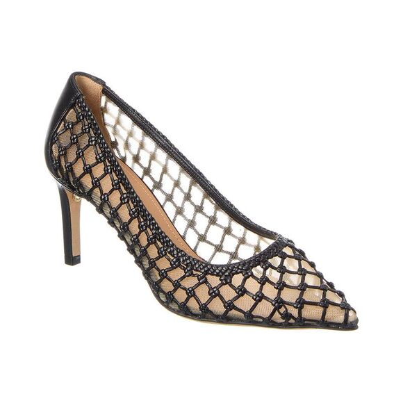 Ferragamo Ilary N70 Mesh & Leather Pump Black